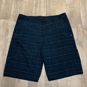 Mens Hurley Plaid 6 Pocket Utility Golf Beach Surf‎ Chino Shorts